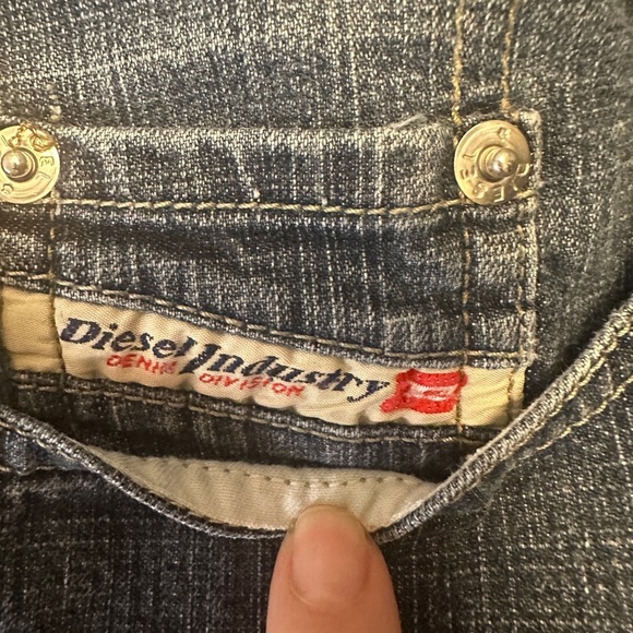 Diesel VTG Distressed 2002 Stripp no waistband low rise jeans 26x32 Italy Y2K